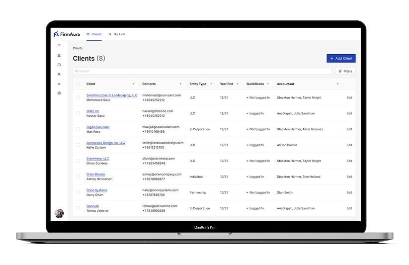 FirmAura powerful Client management system